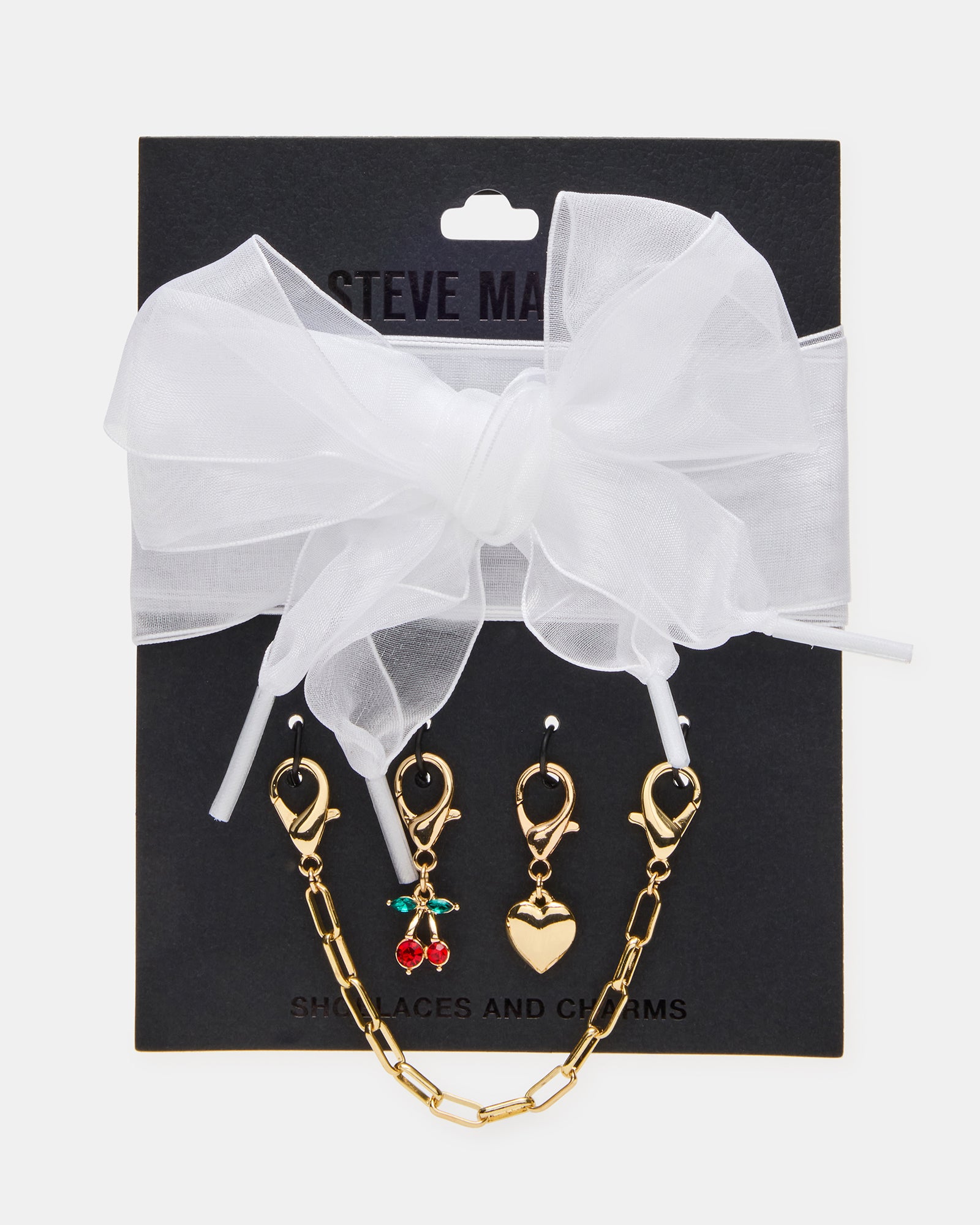 SHOE LACES AND CHARMS WHITE