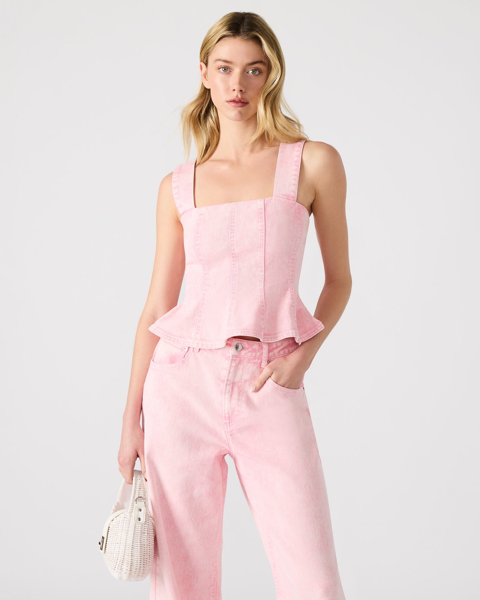 PENELOPI DENIM TOP PINK