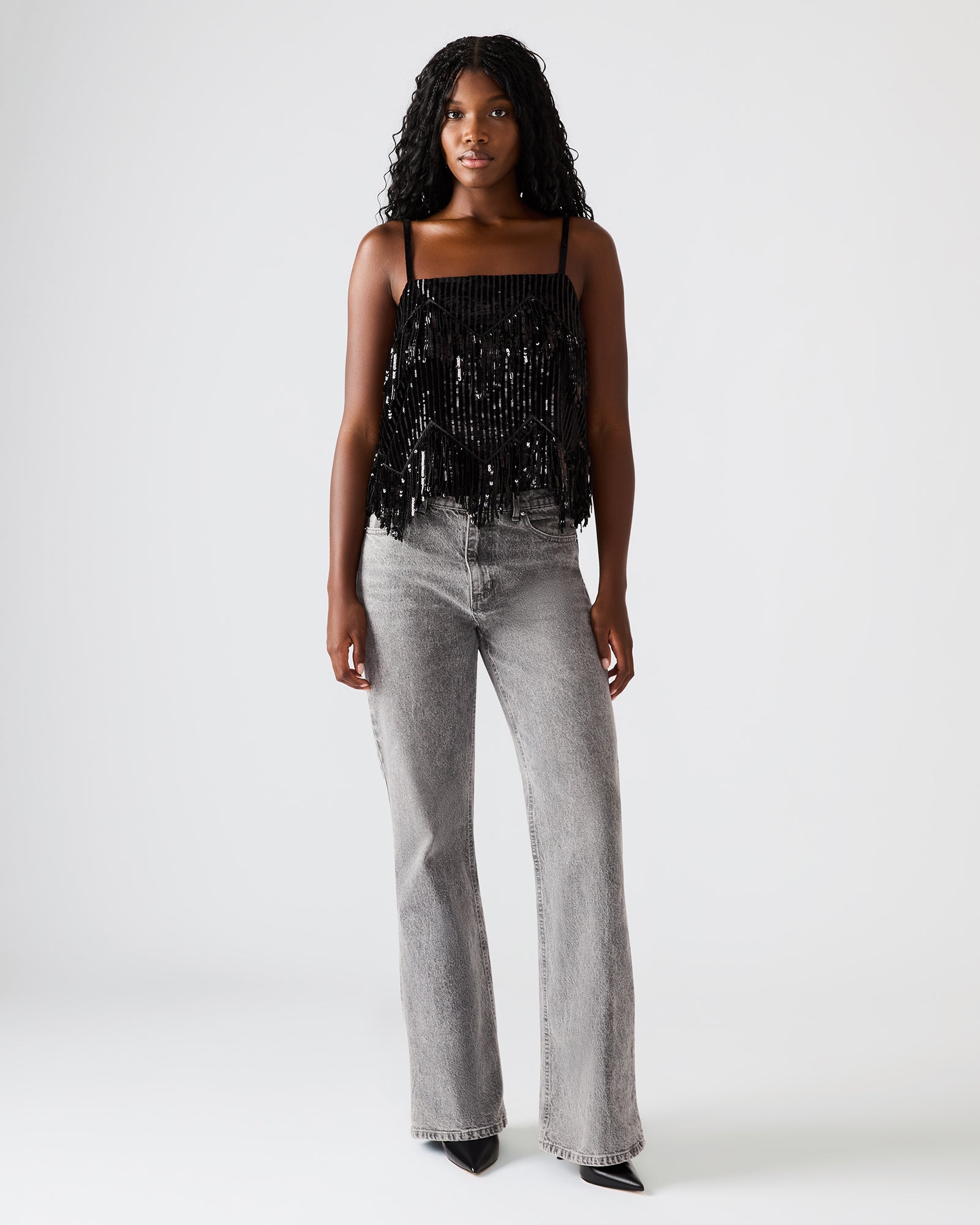 BLAKELYN SEQUIN TOP BLACK